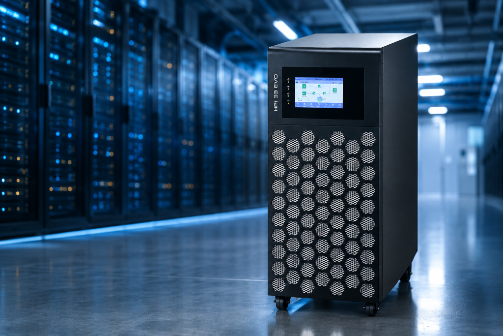 3 Phase Online UPS system protecting critical power infrastructure in a modern data center.